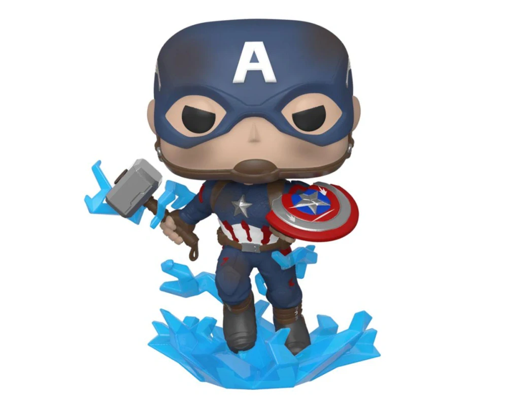 Funko Pop! 573 Marvel Avengers Endgame Captain America With Broken Shield and Mjolnir