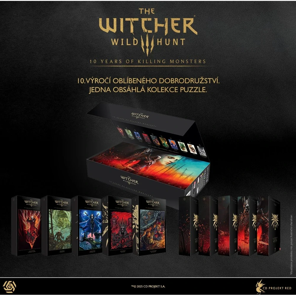 Puzzle Zaklínač - The Witcher 3: Wild Hunt 10th Anniversary Puzzle Collection
