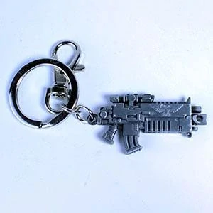 Warhammer 40K – Metal Keychain Bolter (Metallic Finish, 5 cm)