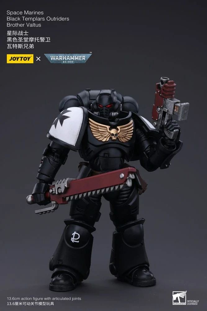 Warhammer 40k Akční figurka 1/18 Space Marines Black Templars Outriders Brother Valtus 14 cm