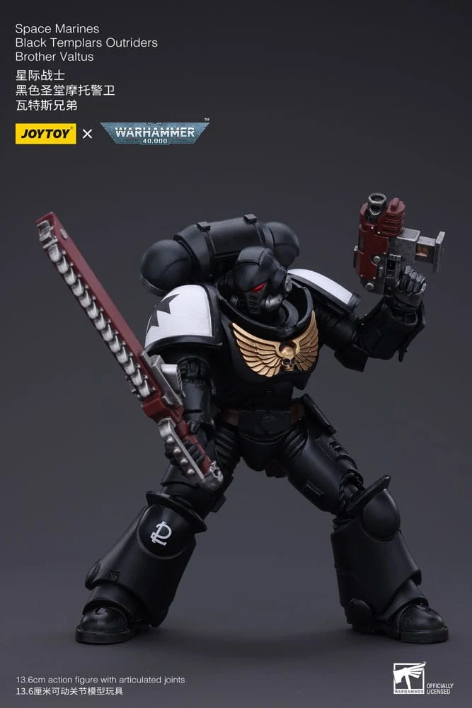 Warhammer 40k Akční figurka 1/18 Space Marines Black Templars Outriders Brother Valtus 14 cm