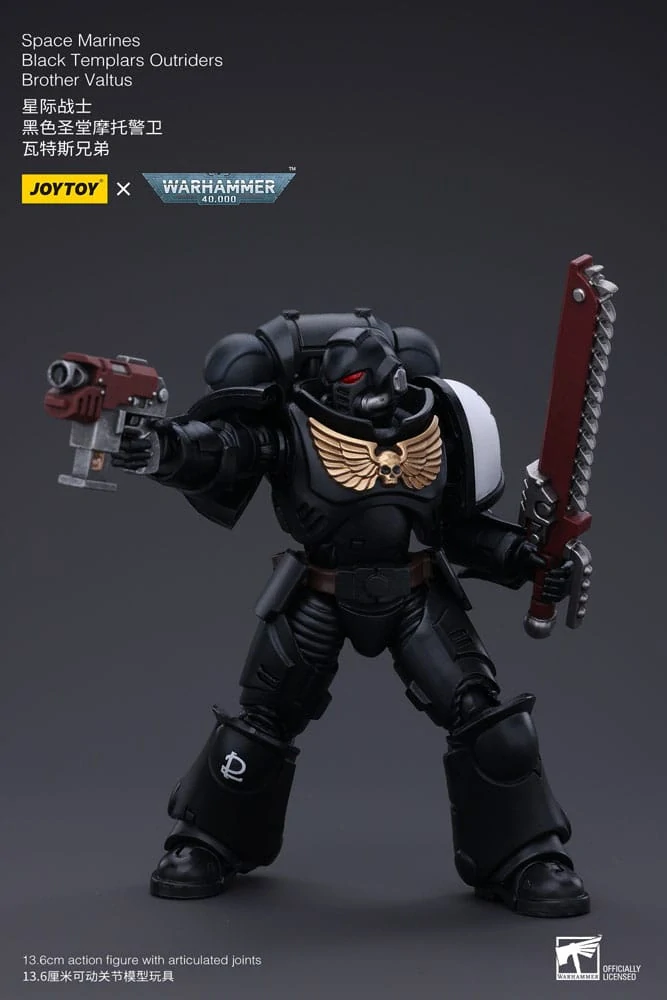 Warhammer 40k Akční figurka 1/18 Space Marines Black Templars Outriders Brother Valtus 14 cm