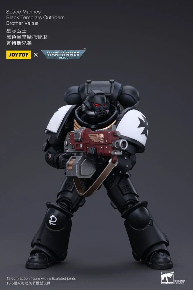 Warhammer 40k Akční figurka 1/18 Space Marines Black Templars Outriders Brother Valtus 14 cm