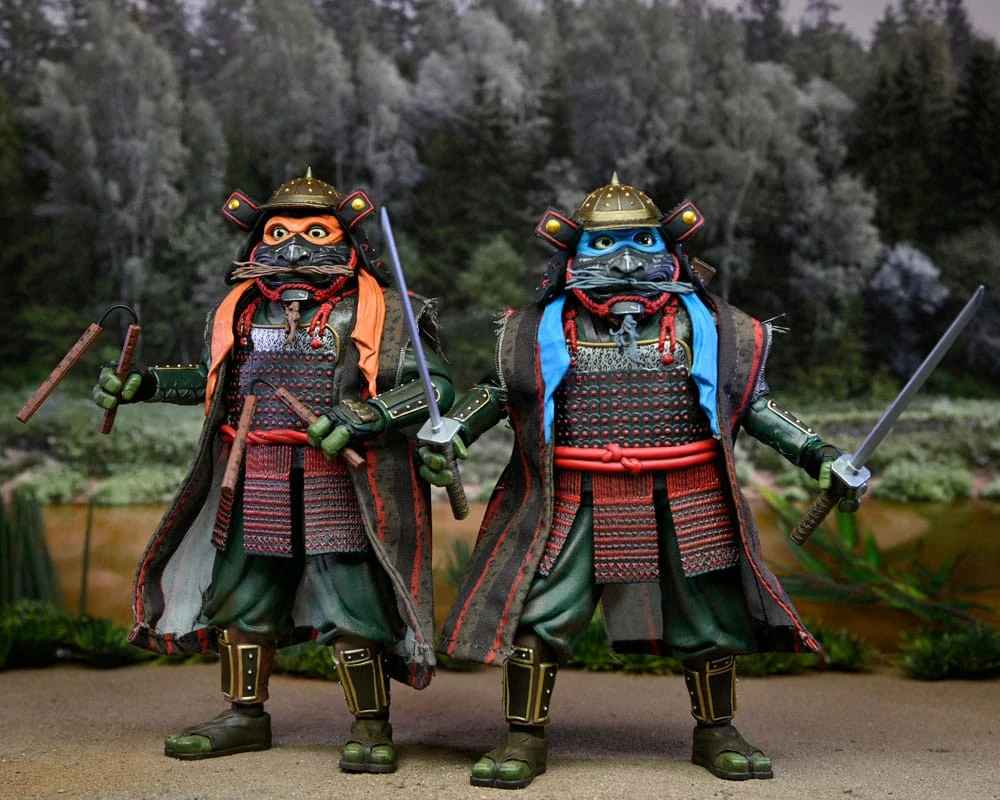 Želvy Ninja - sběratelské figurky Leonardo & Michelangelo (Teenage Mutant Ninja Turtles III) 18 cm